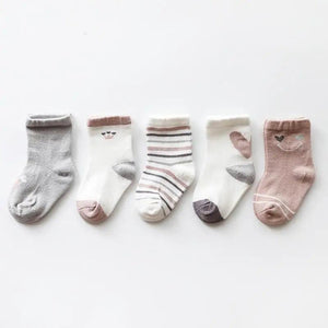Baby Girls Cotton Cartoon Autumn Socks For Newborn Toddler Unique Style Soft Material Cute Colors