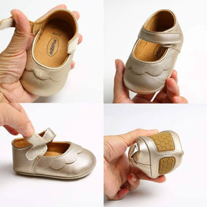 Baby Girls Mary Jane Flats Non-Slip Toddler First Walkers Princess Dress Shoes