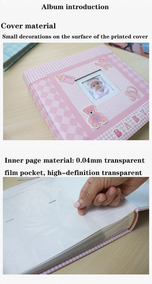 Baby Growth Commemorative Album Kindergarten Graduation Gift Postcard Storage Birthday 6-inch Photo Album 200 Sheets  Home Decor House Decoration DIY Memorable Gifts For Loved Ones