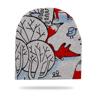 Baby Knit Cotton Cartoon Printed Baby Caps For Boys And Girls For Autumn And Winter Soft And Warm Cap