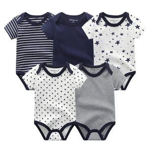 Baby Rompers Short Sleeve 100% Cotton Overalls Newborn Comfortable Clothes Super Soft Stretchable