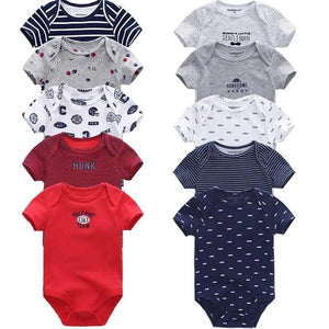 Baby Rompers Short Sleeve 100% Cotton Overalls Newborn Comfortable Clothes Super Soft Stretchable