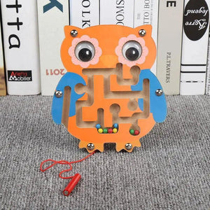 Baby Wooden Toy for Children Magnetic Maze Balance Board Wood game , Maze Puzzle baby Toys  0-12Months