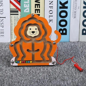 Baby Wooden Toy for Children Magnetic Maze Balance Board Wood game , Maze Puzzle baby Toys  0-12Months