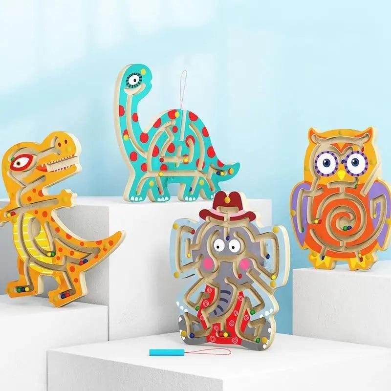 Baby Wooden Toy for Children Magnetic Maze Balance Board Wood game , Maze Puzzle baby Toys  0-12Months