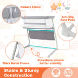 Baby Bassinet Bedside Crib with Adjustable Height Comfy Mattress-Gray