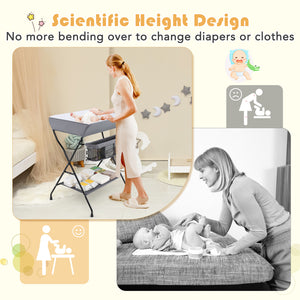 Baby Storage Folding Diaper Changing Table-Black