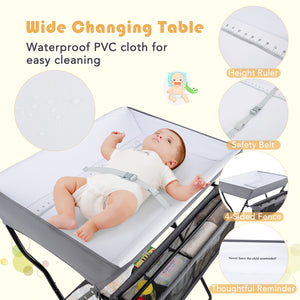 Baby Storage Folding Diaper Changing Table-Black