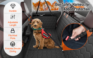 SucceBuy Back Seat Extender Dog Car Seat Cover for Back Seat Bed with Mesh Window and Storage Pocket Supports 350lbs Dog Hammock