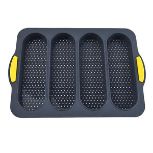 Baking Mold Food Grade 4 Grids Baguettes Silicone Mould Tray Anti-scalding Non-stick Bread Cake Molds Kitchen Tool Accessories Mold For Bread Baking  Loaves Bake Mold Loaf Muffin Pan Kitchen Baking Tools