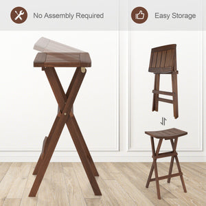 Bar Stools Set of 2 with Saddle Seat and Footrest for Kitchen Island and Balcony