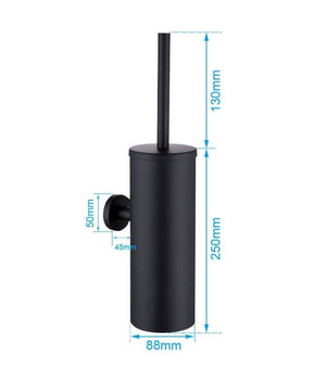 Bathroom Toilet Brush Holder Matt Black  Stainless Steel Toilet Brush Wall Mounted For Bathroom Storage And Organization Toilet Bowl Brush with Stainless Steel Handle Durable Bristles Deep Cleaning Compact Bathroom Brush Save Space Good Grip