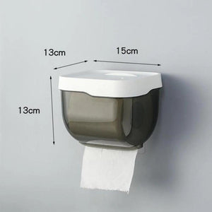 Bathroom Toilet Paper Holder Punch-free Waterproof Storage Box Toilet Paper Storage Rack Paper Towel Kitchen Storage Accessories Waterproof Toilet Paper Holder Wall Mounted Punch Free Paper Dispenser Transparent Storage Box Bathroom Kitchen Supply