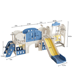 Toddler Slide Kids Playground With Basketball Hoop And Swing by Couch.com