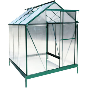 Polycarbonate Greenhouse, Heavy Duty Outdoor Aluminum Walk-In Green House Kit With Rain Gutter, Vent And Door For Backyard Garden by Couch.com
