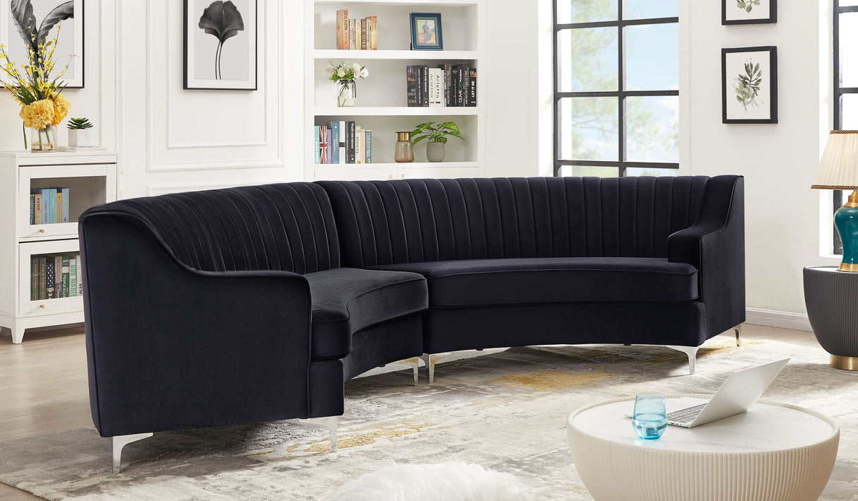 Velvet Curved Sofa by Couch.com