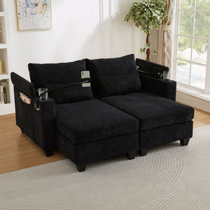 Convertible Chaise Lounge Sofa Chair With USB Ports, Cup Holders, Phone Holder And Storage by Couch.com