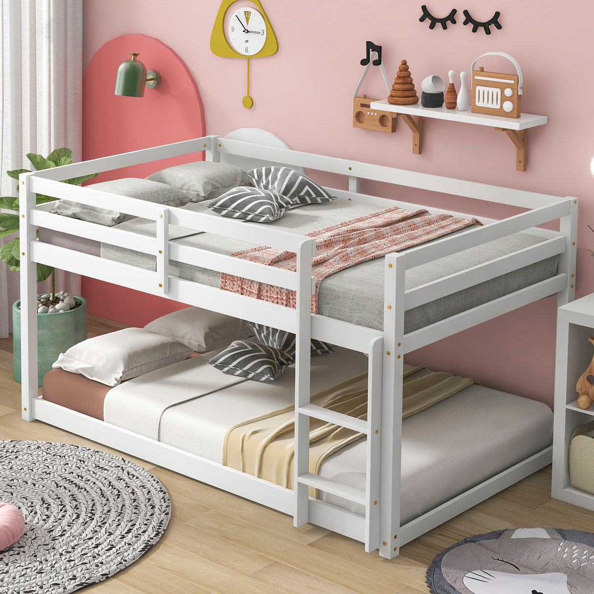 Twin Over Twin Floor Bunk Bed by Couch.com