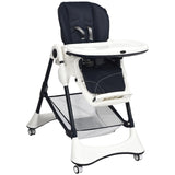 A-Shaped High Chair with 4 Lockable Wheels-Black