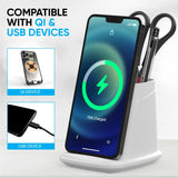 Wireless Charging Stand with Dual USB Charger & Desk Organizer by Infinite Basics