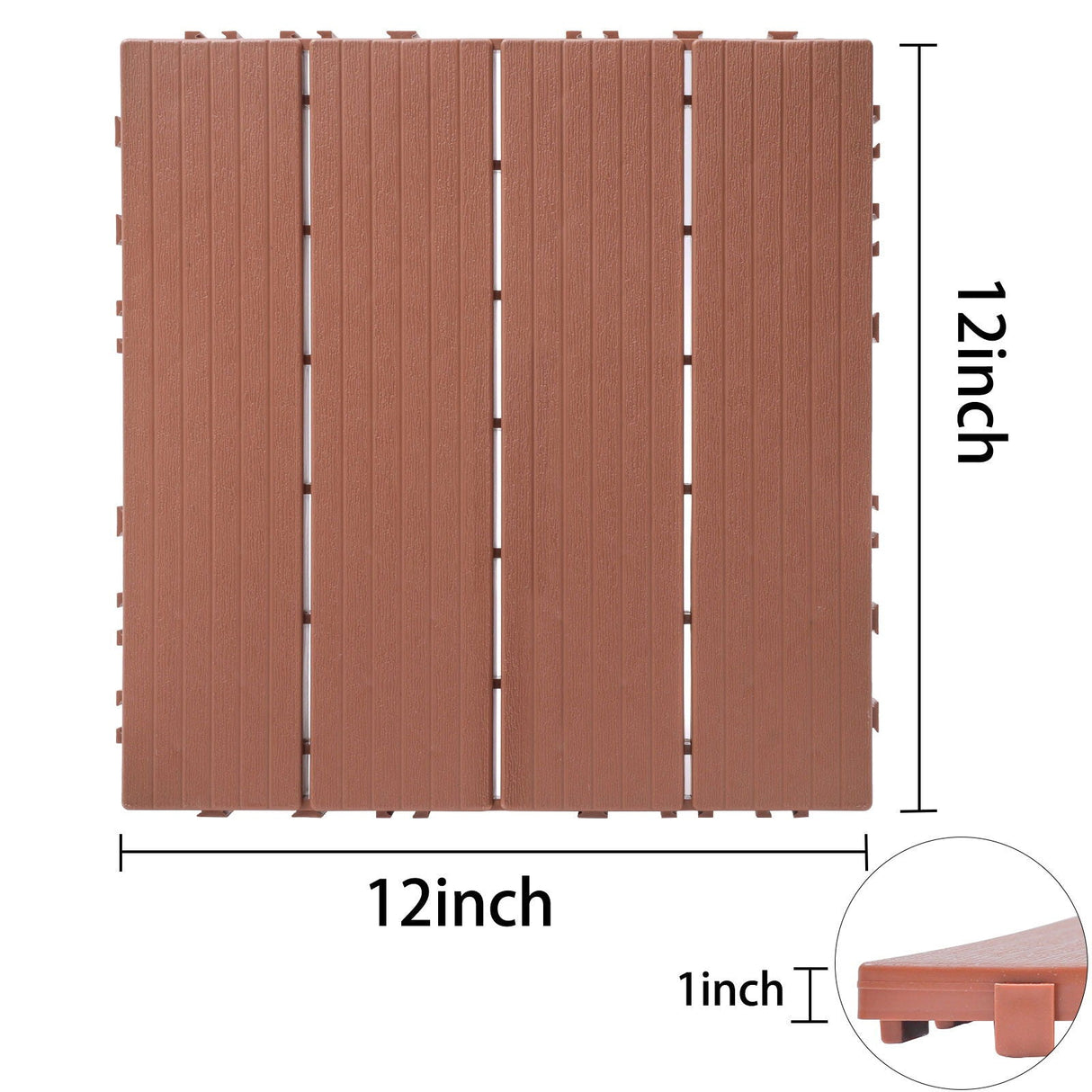 Plastic Interlocking Deck Tiles, Waterproof All Weather Use by Couch.com