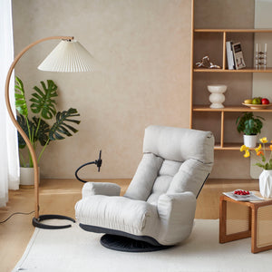 Adjustable Head And Waist Game Chair, Lounge Chair 360 Degree Rotatable - Gray by Couch.com