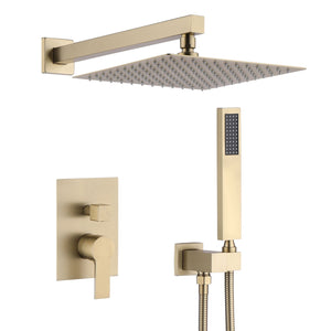 Luxury Bathroom Ceiling Mount Rain Mixer Shower System With Brushed Finish by Couch.com