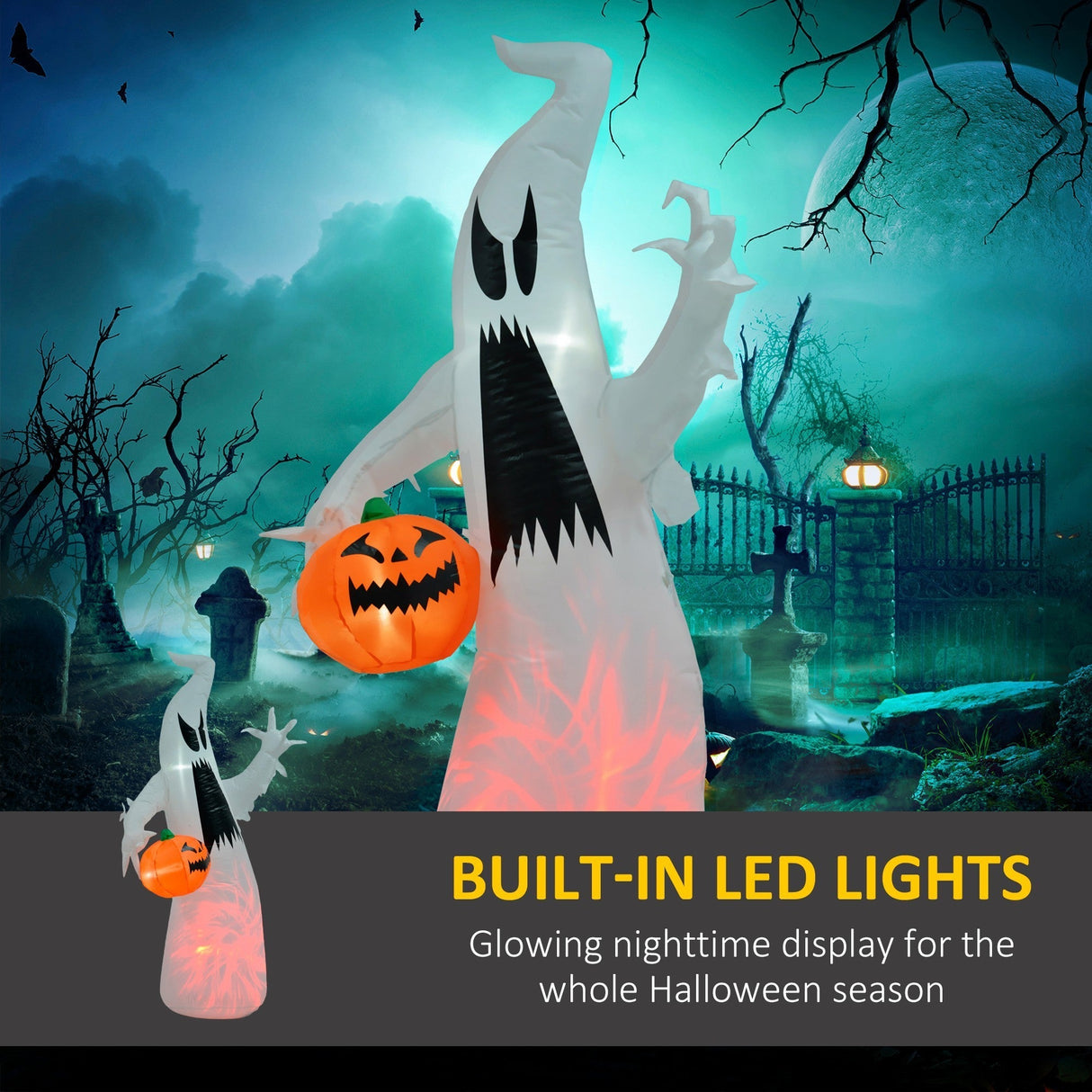 5.9' Towering LED-Lit Inflatable Ghost