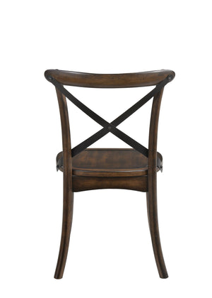 Kaelyn Metal Side Chair Set of 2 - Dark Oak