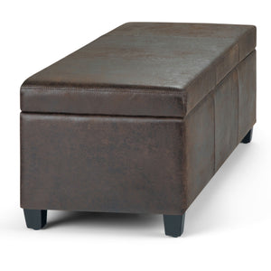 Avalon - Storage Ottoman Bench - Distressed Brown by Couch.com