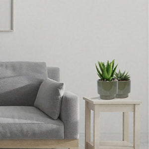 3 Pieces Ceramic Flowerpot Set - Antique Light Green