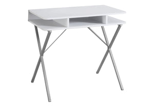 Computer Desk For Home Office, Laptop, Storage Shelves, Modern Convenient Design - White by Couch.com