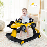 4-in-1 Foldable Activity Push Walker with Adjustable Height-Red