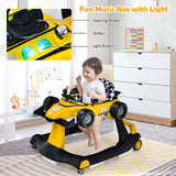 4-in-1 Foldable Activity Push Walker with Adjustable Height-Red