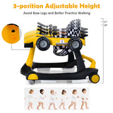 4-in-1 Foldable Activity Push Walker with Adjustable Height-Red