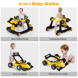4-in-1 Foldable Activity Push Walker with Adjustable Height-Red