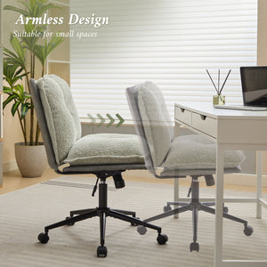 Oversize Seat Cirss Cross Chair With Wheels, Elegant Design Computer Chair, Adjustable Height 360 Degree Rolling Swivel Home Office Chair For Small Space, Dressing Room, Living Room by Couch.com