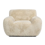 Summit - Faux Sheepskin Overstuffed Arm Chair - Cream Beige by Couch.com