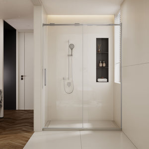 Semi-Frame Single Sliding Shower Door With Clear Tempered Glass by Couch.com