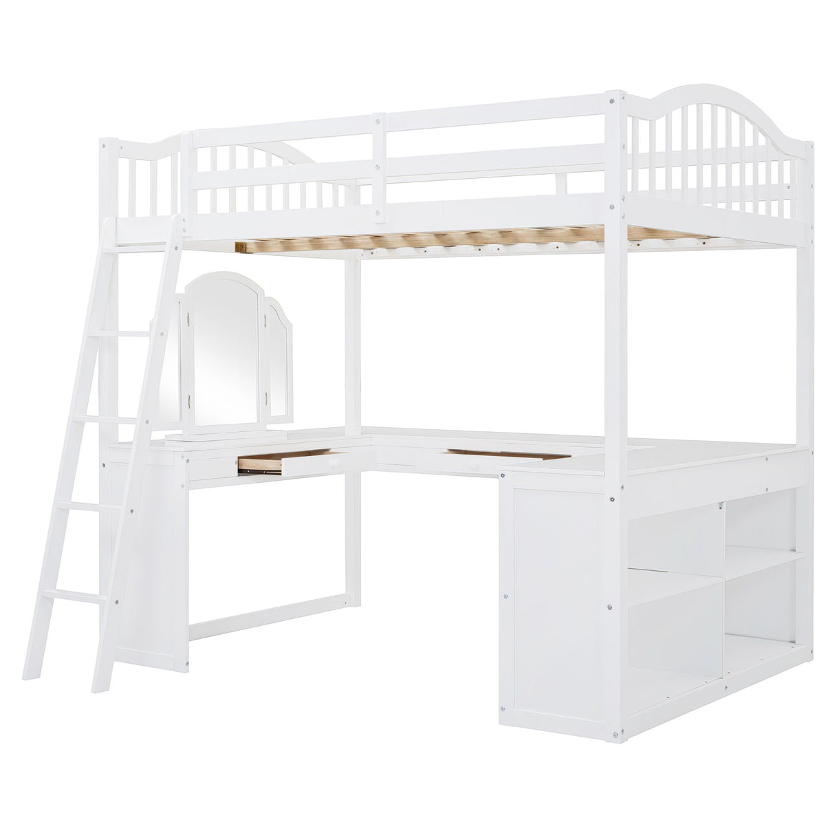 Loft Bed With Drawers, Cabinet, Shelves With Desk by Couch.com