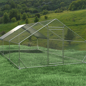 Large Metal Chicken Coop, Walk In Poultry Cage Hen Run House Rabbits Habitat Cage Spire Shaped Coop With Waterproof And Anti Ultraviolet Cover by Couch.com