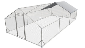 Large Metal Chicken Coop, Walk In Poultry Cage Hen Run House Rabbits Habitat Cage Spire Shaped Coop With Waterproof And Anti Ultraviolet Cover by Couch.com