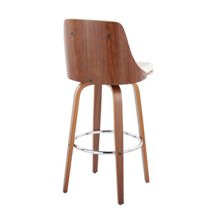 Gianna - Mid Century Modern Fixed Height Barstool With Swivel With Round Footrest (Set of 2) by Couch.com