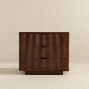 Lola - Nightstand 3 Drawer - Brown / Walnut by Couch.com
