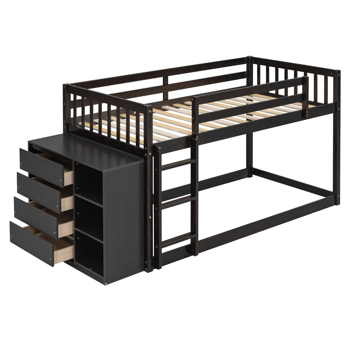 Bunk Bed With 4 Drawers And 3 Shelves by Couch.com