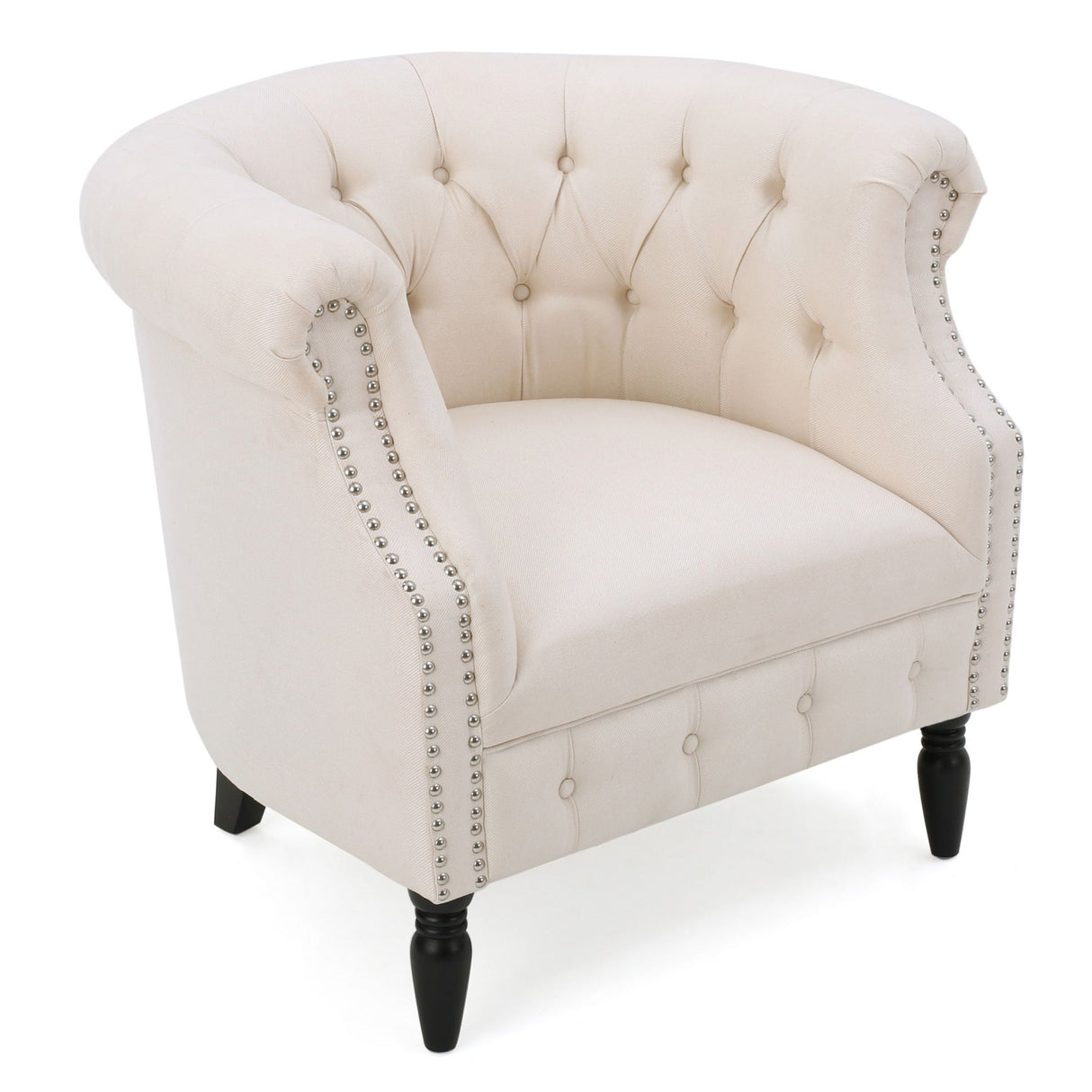 Celestialis - Upholstered Club Chair With Tub Design And Rolled Recessed Armrests by Couch.com
