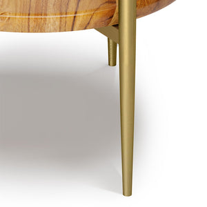 Wagner - Round Marble & Wood Table by Couch.com