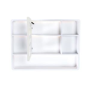 Aluminium Medicine Cabinet Mirror With 3 Colors LED Light And Defogging Function - White by Couch.com
