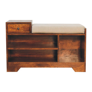 Couch.com Retreat Shoe Bench, 1 Drawer Chestnut, with Storage, Wood Construction, Dark Brown Finish by Couch.com
