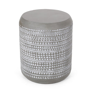 Outdoor Side Table With Cylindrical Shape - White by Couch.com
